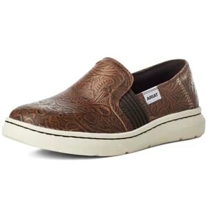 Ariat Ryder Cruisers Floral Embossed Leather Slip On Casual Shoes Women Size 9